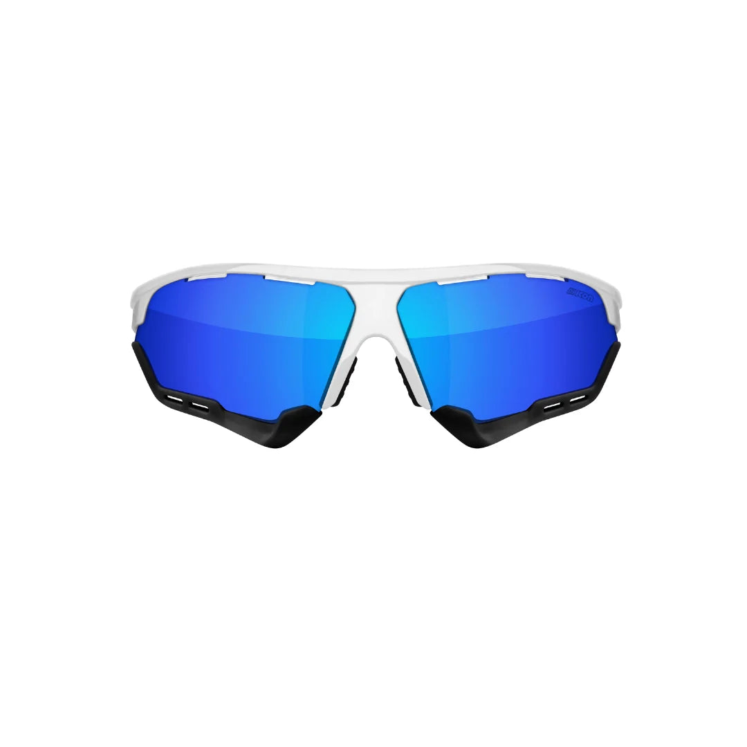 Lentes Scicon Aerocomfort  blanco Multimirror lente azul