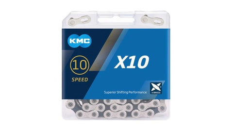 CADENA KMC X10 1/2X11/ 128 10V 116L NEGRA PLATEADO